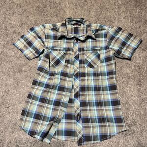 Airwalk Mens Shirt Size M Multicolor Plaid Short Sleeve Button Up Pockets